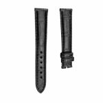 Black Alligator Leather Watch Strap Front View For Chopard Happy Sport 278602
