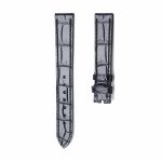 Black Alligator Leather Watch Strap Front View For Chopard Happy Sport 278608 278582