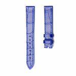 Blue Alligator Leather Watch Strap Front View For Chopard Happy Sport 278608 278582