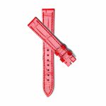 Red Alligator Leather Watch Strap Cross Front View For Chopard Happy Sport 278608 278582