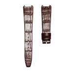 Cane Grain Calf Leather Watch Strap Brown Without Buckle For Christian Dior Bagheera 46-153