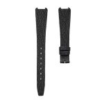 Shark Grain Calf Leather Watch Strap Black Without Buckle For Christian Dior Bagheera 46-153