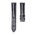 Black Glossy Alligator Leather Watch Strap With Leather For Golden Bridge Watch