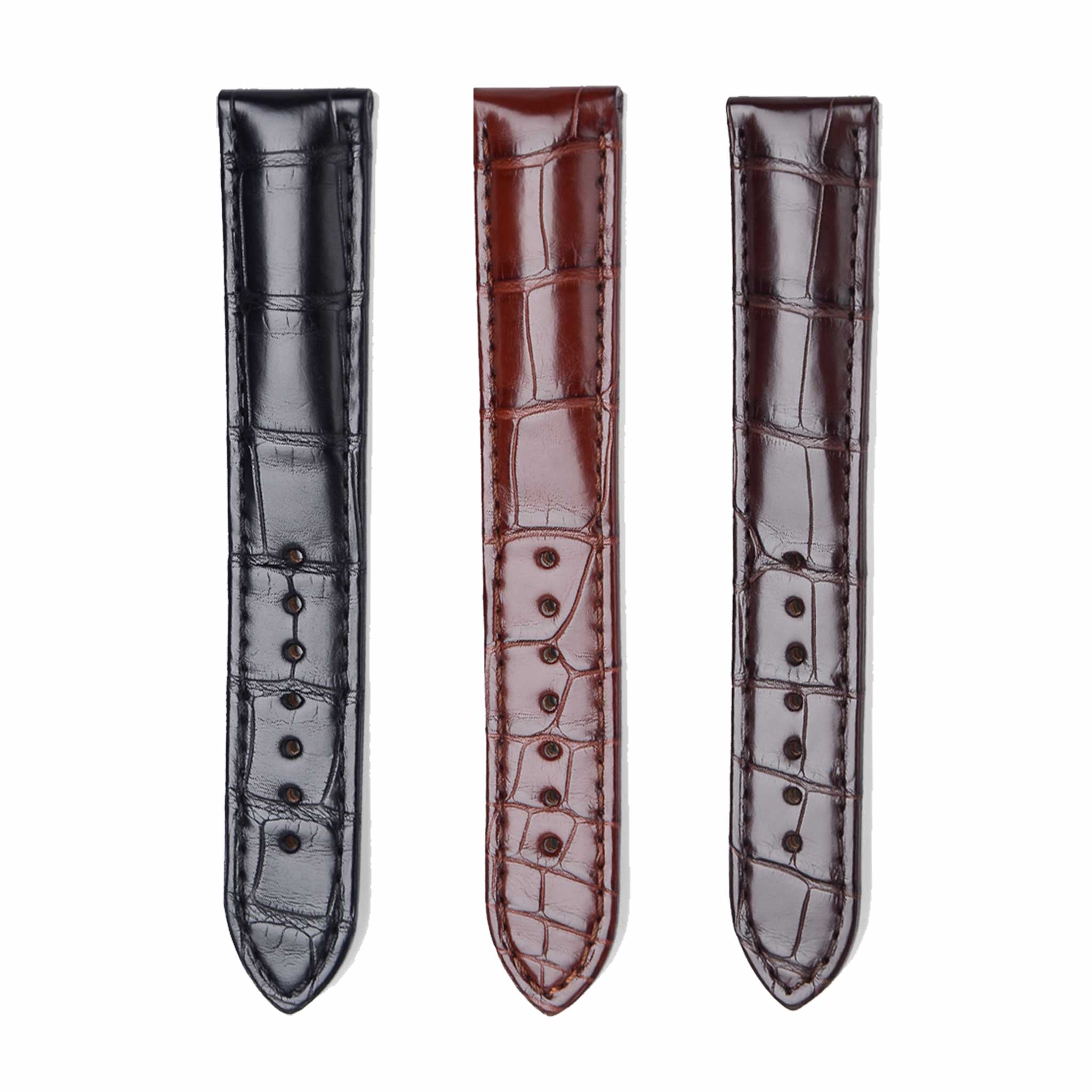 3-Color Alligator Leather Watch Straps With Leather For Corum Golden Bridge 113.161.69