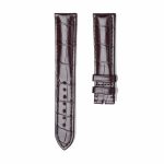 Dark Brown Glossy Alligator Leather Watch Strap With Leather For Golden Bridge Watch