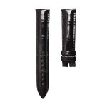 Glossy Black Cane-Grain Alligator Leather Watch Strap 18*16mm For Franck Muller Double Mystery 5850 SC D