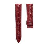 Glossy Red Cane-Grain Alligator Leather Watch Strap 18*16mm For Franck Muller Double Mystery 5850 SC D