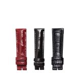 Glossy Cane Grain Alligator Watch Straps Flat Display For Franck Muller