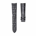 Black Alligator Leather Watch Strap Seamless Front View For Girard-Perregaux 1966 49525 49535