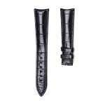Black Alligator Leather Watch Strap Stitched Front View For Girard-Perregaux 1966 49525 49535