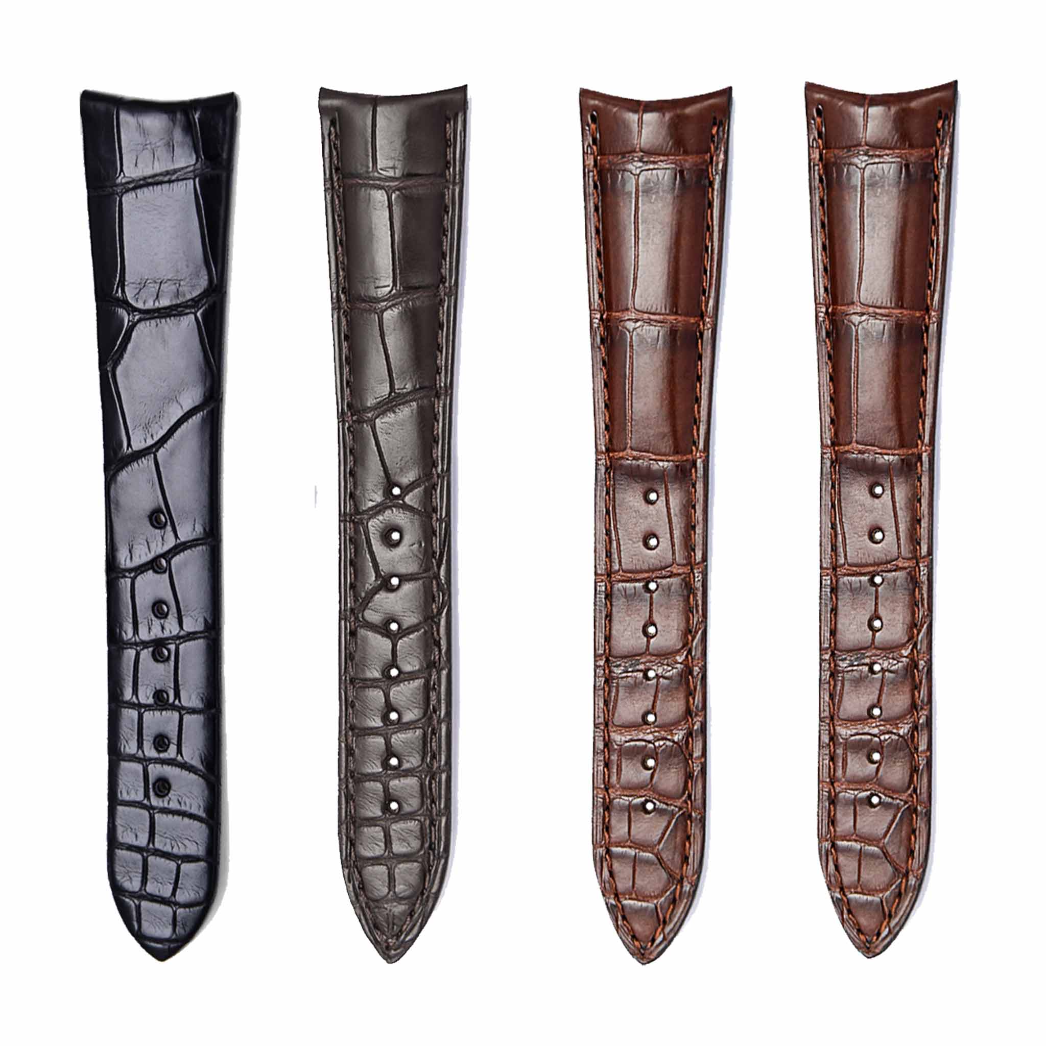 Alligator Leather Watch Strap Multi Color Options Front View For Girard-Perregaux 1966 49525 49535
