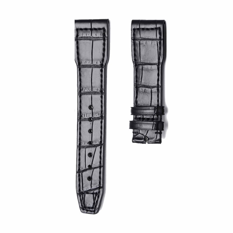 IWC Pilot IW377701 Alligator Leather Watch Strap Black Front