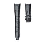 IWC Portofino IW356501 IW371605 Alligator Leather Watch Strap Black Curved Deployant Buckle Front