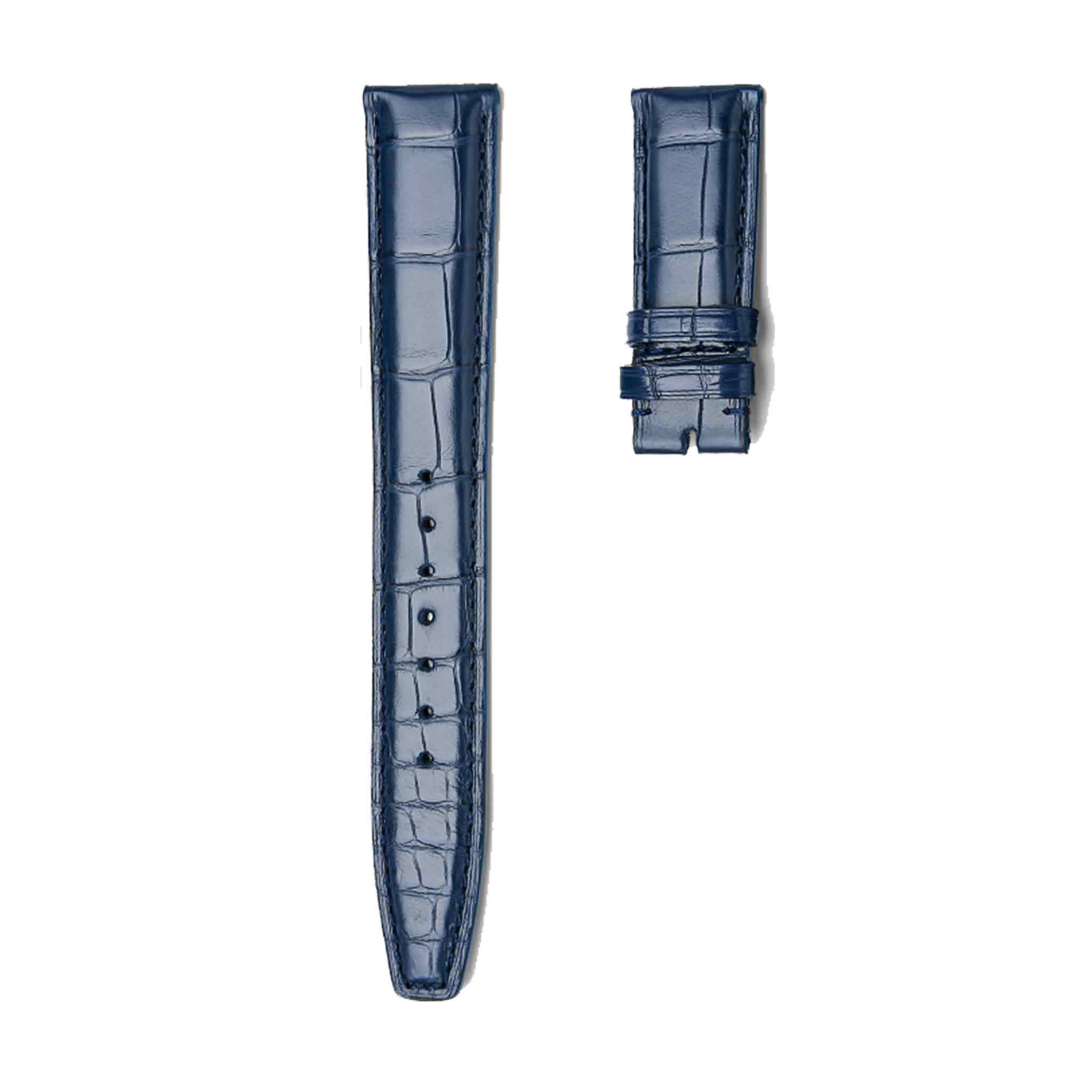 iwc-portofino-iw356501-iw371605-alligator-leather-watch-strap-blue-straight-deployant-buckle-front IWC Portofino IW356501 IW371605 Alligator Leather Watch Strap Blue Straight Deployant Buckle Front