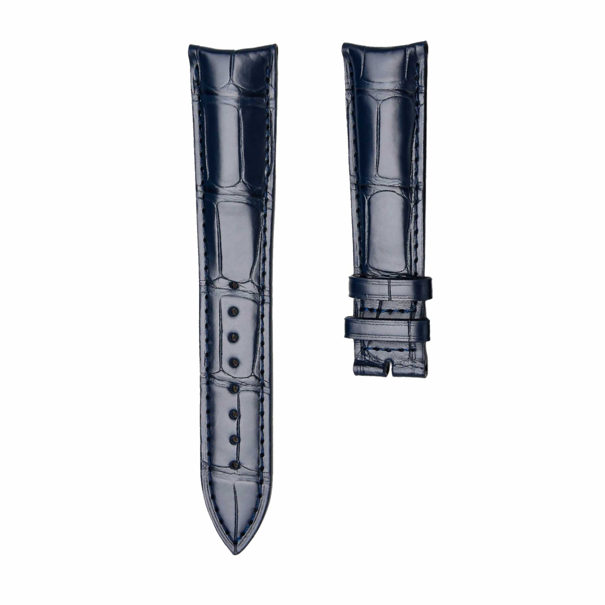 jaeger-lecoultre-1368420-1378420-alligator-leather-watch-strap-thick-dark-blue Thick Dark Blue Curved Tip Genuine Circular Grain Alligator Leather Watch Strap Replacement Band For Jaeger-LeCoultre 1368420 1378420