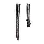 Side Black Glossy Alligator Leather Watch Strap Fit Longines Master Ref L2.628.4.78.3 L2.673.4.78.3 L2.708.4.78.3