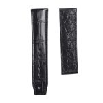Black Double Sided Cane Grain Alligator Watch Strap For Maurice Lacroix Masterpiece MP634