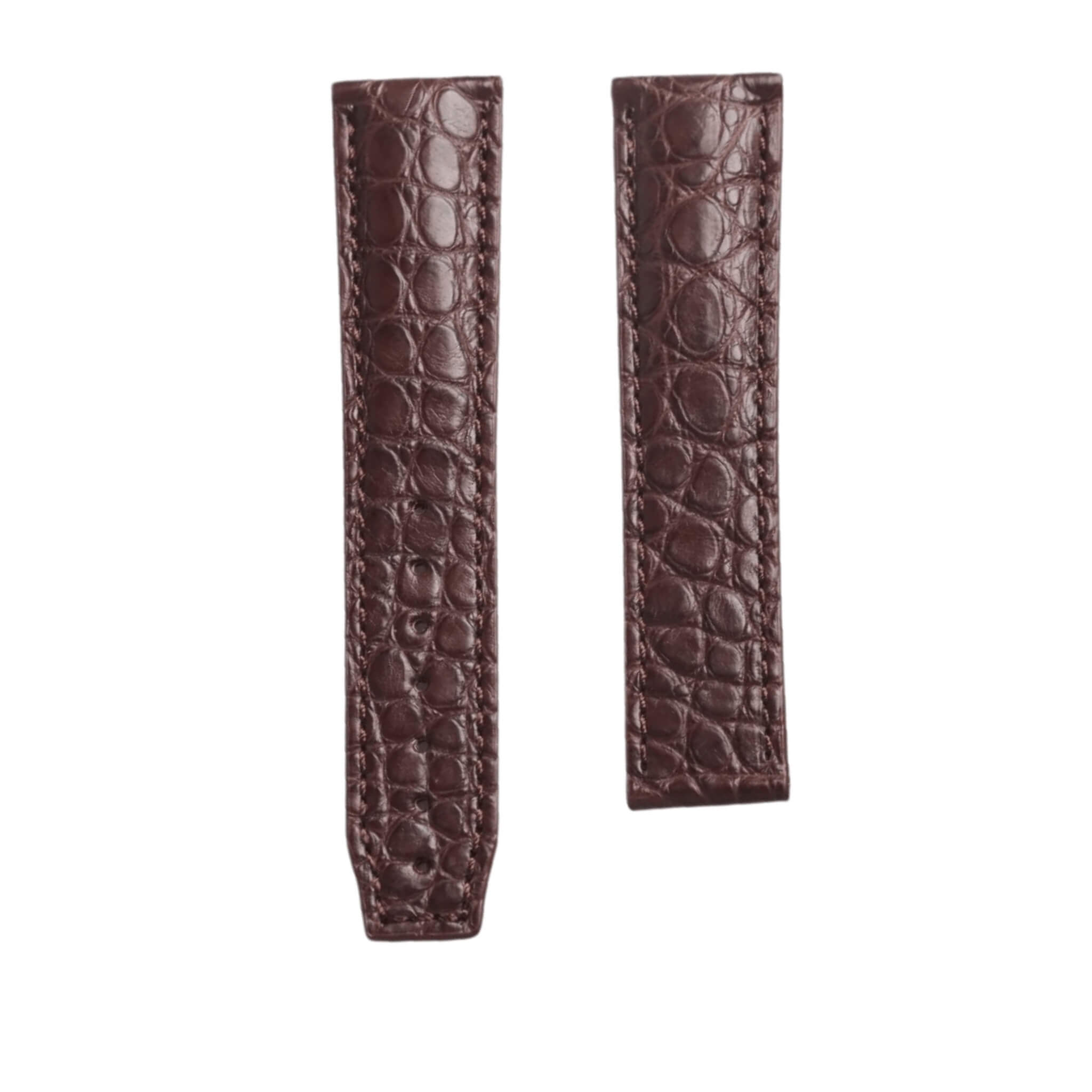 maurice-lacroix-masterpiece-mp6347-alligator-watch-strap-brown-round-grain-front Brown Round Grain Alligator Watch Strap For Maurice Lacroix Masterpiece MP6347