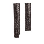 Dark Brown Round Grain Alligator Watch Strap For Maurice Lacroix Masterpiece MP6347