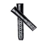 Black Alligator Leather Watch Strap Cross Front View For Maurice Lacroix Masterpiece MP6347 MP6607