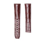 Brown Alligator Leather Watch Strap Front View For Maurice Lacroix Masterpiece MP6347 MP6607 105mm+90mm