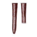Brown Alligator Leather Watch Strap Front View For Maurice Lacroix Masterpiece MP6347 MP6607 120mm+80mm