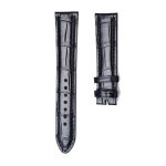 Montblanc Star Classique U0107115 Alligator Leather Watch Strap Black Glossy 19mm Lug 17mm Buckle Front