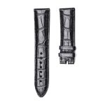 Montblanc Star Classique U0107115 Alligator Leather Watch Strap Black Glossy 22mm Lug 20mm Buckle Front