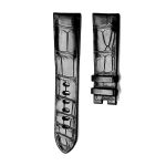 Montblanc TimeWalker 09674 Alligator Leather Watch Strap Black And Black Front