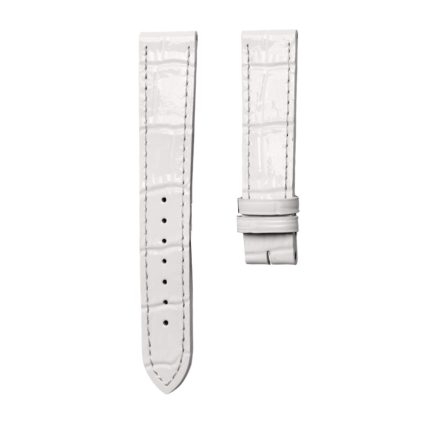 Nomos Tangente 123 Cane Grain Cowhide Leather Watch Strap Off White Glossy Front