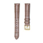 Beige Alligator Leather Watch Strap Gold Buckle Front View For Omega De Ville 424.10.40.20.03.001 424.13.33.20.52.002