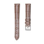 Beige Alligator Leather Watch Strap Silver Buckle Front View For Omega De Ville 424.10.40.20.03.001 424.13.33.20.52.002