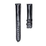 Black Alligator Leather Watch Strap No Buckle Front View For Omega De Ville 424.10.40.20.03.001 424.13.33.20.52.002