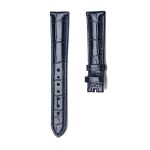 Blue Alligator Leather Watch Strap No Buckle Front View For Omega De Ville 424.10.40.20.03.001 424.13.33.20.52.002
