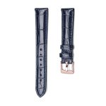 Blue Alligator Leather Watch Strap Rose Gold Buckle Front View For Omega De Ville 424.10.40.20.03.001 424.13.33.20.52.002