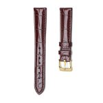 Brown Alligator Leather Watch Strap Gold Buckle Front View For Omega De Ville 424.10.40.20.03.001 424.13.33.20.52.002