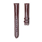 Brown Alligator Leather Watch Strap No Buckle Front View For Omega De Ville 424.10.40.20.03.001 424.13.33.20.52.002