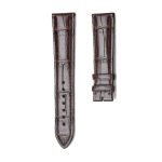 Dark Brown Alligator Leather Watch Strap No Buckle Front View For Omega De Ville 424.10.40.20.03.001 424.13.33.20.52.002