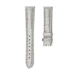 Gray Alligator Leather Watch Strap No Buckle Front View For Omega De Ville 424.10.40.20.03.001 424.13.33.20.52.002