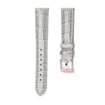 Gray Alligator Leather Watch Strap Rose Gold Buckle Front View For Omega De Ville 424.10.40.20.03.001 424.13.33.20.52.002