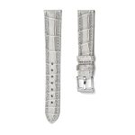 Gray Alligator Leather Watch Strap Silver Buckle Front View For Omega De Ville 424.10.40.20.03.001 424.13.33.20.52.002
