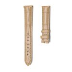 Khaki Alligator Leather Watch Strap No Buckle Front View For Omega De Ville 424.10.40.20.03.001 424.13.33.20.52.002