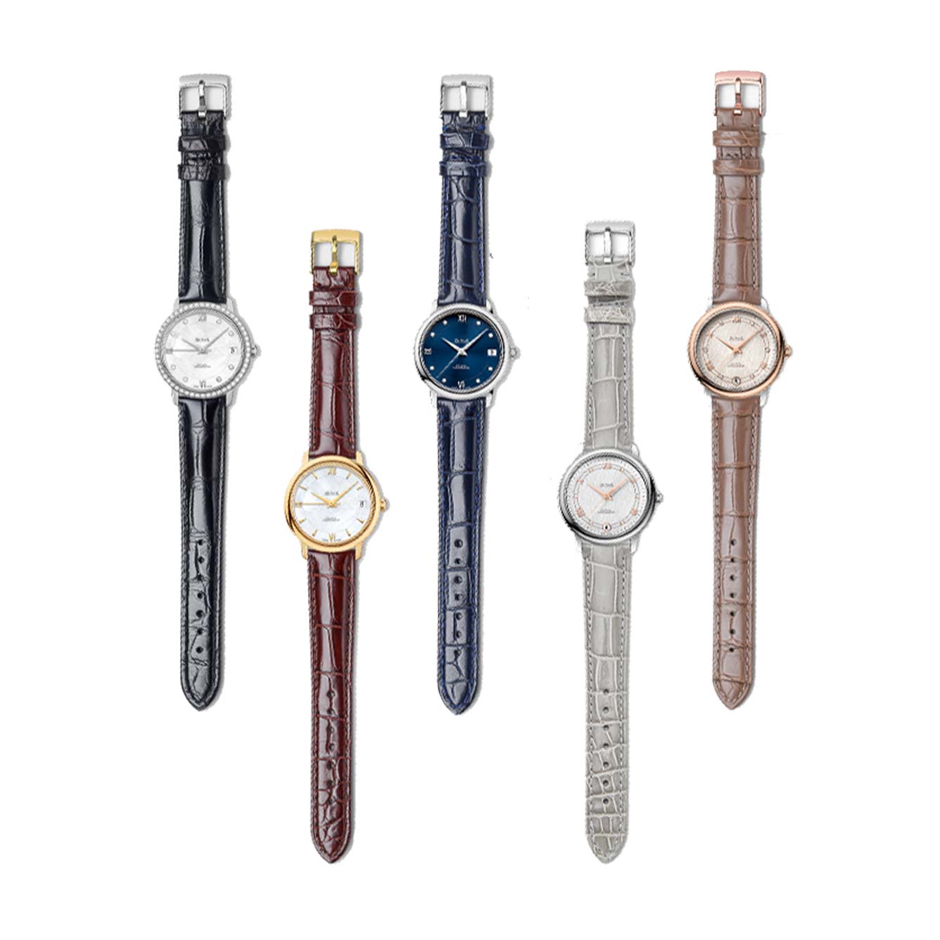 Multi Color Alligator Leather Watch Strap Match Watch View For Omega De Ville 424.10.40.20.03.001 424.13.33.20.52.002