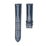 Blue Alligator Leather Watch Strap Pin Front View For Omega De Ville 434.13.40.20.02.001 424.13.40.20.02.002 424.13.40.21.02.001