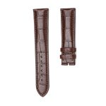 Brown Alligator Leather Watch Strap Pin Front View For Omega De Ville 434.13.40.20.02.001 424.13.40.20.02.002 424.13.40.21.02.001