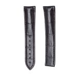 Dark Brown Alligator Leather Watch Strap Deployant Front View For Omega De Ville 434.13.40.20.02.001 424.13.40.20.02.002