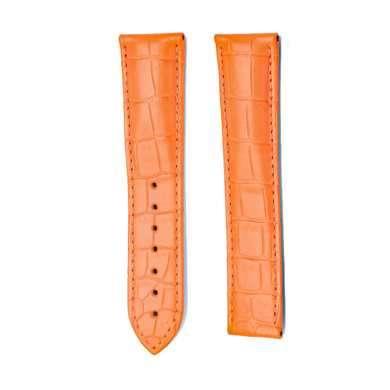 omega-de-ville-434-13-40-20-02-001-424-13-40-20-02-002-424-13-40-21-02-001-alligator-leather-watch-strap-orange-deployant-front Orange Alligator Leather Watch Strap Deployant Front View For Omega De Ville 434.13.40.20.02.001 424.13.40.20.02.002