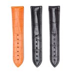 Three Color Alligator Leather Watch Strap Front View For Omega De Ville 434.13.40.20.02.001 424.13.40.20.02.002 424.13.40.21.02.001