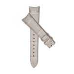 Gray Alligator Leather Watch Strap Cross Front View For Omega De Ville Tresor 428.17.36.60.04.001 428.18.36.60.11.002 428.17.36.60.05.001