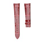 Red Alligator Leather Watch Strap Front View For Omega De Ville Tresor 428.17.36.60.04.001 428.18.36.60.11.002 428.17.36.60.05.001